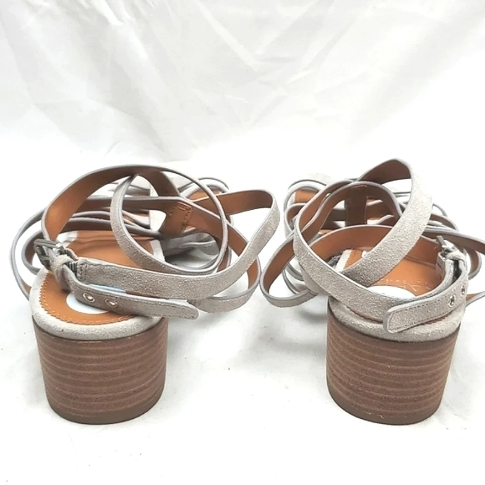 Franco Sarto Finesse Cage Sandal Heel‎ Gray Suede